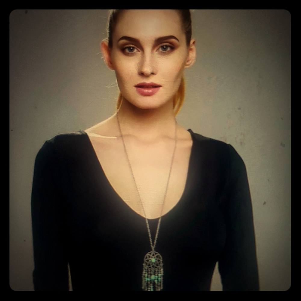 Turquoise and Silver Vintage pendant necklace